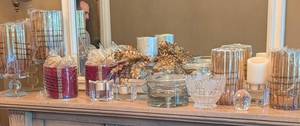 Crystal Glassware Lot - Vases, Hurricanes, Bowls & Serving Pieces