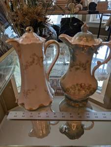 Havland France Porcelain Teapots with Floral Pattern - Lidded Pair (Lot of 2)