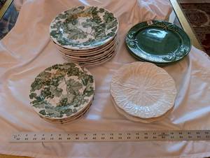 Handmade in Portugal Grapevine Pattern Ceramic Plates - Assorted