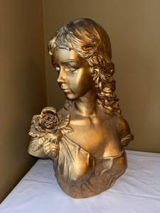 TC 1999 Classical Female Bust Statue Faux Bronze Finish 21 in Decor