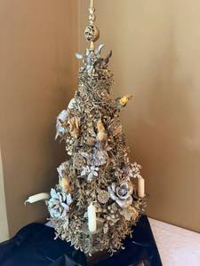 Artisan Christmas Tree Centerpiece Candelabra 3 Light 33in Floral