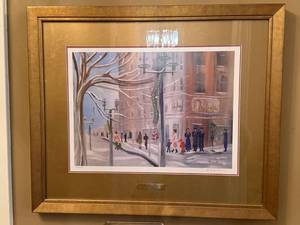 Nita Anderson A Minneapolis Christmas 1988 Framed Signed Print 43500