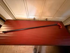 Canes Galore Walking Cane Red Marbled Derby Handle 36in Black Shaft