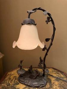 Jiin Chii Fairy Figural Table Lamp Sung-Po Design Frosted Shade