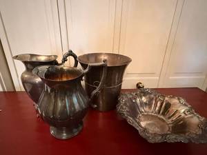 Mixed Silverplate Hollowware Lot Godinger Waterford EPNS 4 Pc