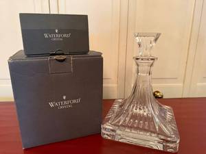 Waterford Crystal Square Decanter w Stopper Engraved 2005 Boxed