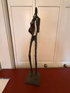Abstract Metal Jazz Saxophone Player Sculpture 24 in Figural Statue