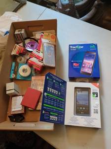 Lot Including Tracfone LG Phones, Sewing Notions, Small Misc