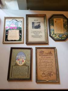 Vintage Framed Mother Poem Prints (Lot of 5)