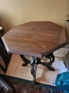 Octagonal Pedestal Side Table