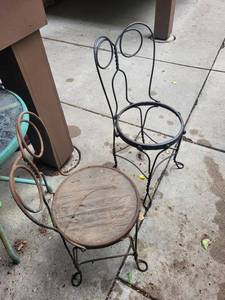 Vintage Wrought Iron Patio Chairs (Lot of 2)