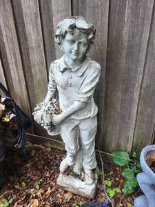Boy With Basket Garden Statue