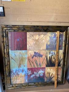 Paragon Iris Nine Patch II Framed Floral Wall Art 42in Square