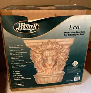Hunter Leo Decorative Fountain Tabletop or Wall 19in Open Box