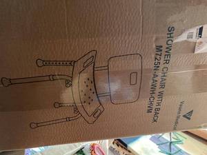 Vaunn Medical Shower Chair With Back M725N-AAWH-CHVM New in Box