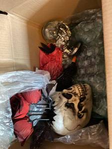 Halloween Decor Lot Skull Roses Raven Skeleton Hand Crystal Ball