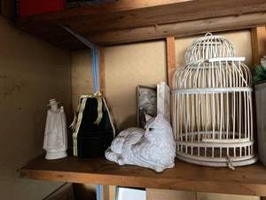 Home Decor Group Lot Birdcage Ceramic Cat Wedgwood Figural Pieces