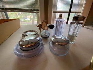 Thierry Mugler Angel Vanity Lot Perfume Jars Bottles Clock Dish