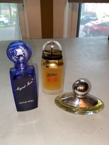 Lot 3 Designer Perfume Bottles Hanae Mori JPG Fragile Ellen Tracy