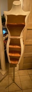 Dress Form Display Shelf Organizer on Stand Fabric Covered 62in Tall