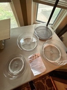Cella 4 Pc Kitchen Turntable Set Clear Lazy Susan Organizers Nice