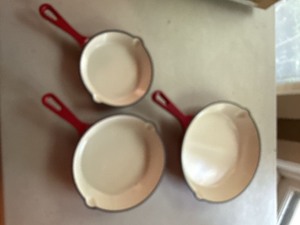Cook Pro Enameled Cast Iron Skillet Set Red 3 Pc 6 8 10 Inch