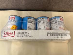 12x 15oz Cans Libbys Yellow Cling Peach Halves