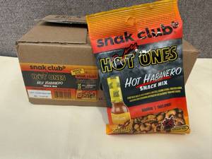 12 bags Snak Club Hot Ones-Hot Habanero Snack Mix