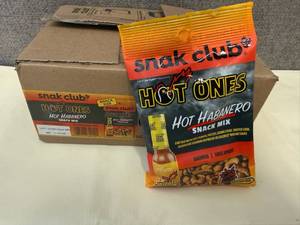 12 bags Snak Club Hot Ones-Hot Habanero Snack Mix