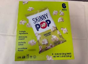 3x 6 bags Skinny Pop Original Popcorn