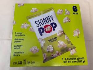 3x 6 bags Skinny Pop Original Popcorn
