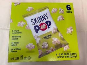 3x 6 bags Skinny Pop Original Popcorn