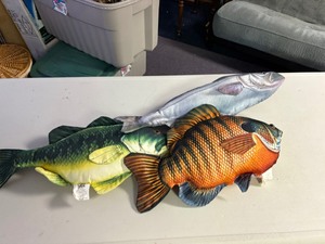 Set of three fish pillows