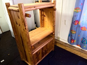 Log Furniture Tv stand with cabinet doors