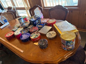 Large assortment of tins