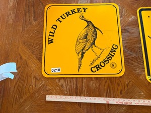 Wild turkey crossing sign