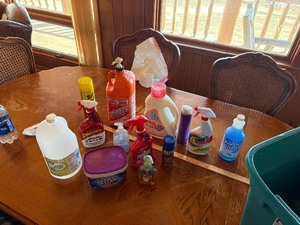 Lot of cleaning supplies