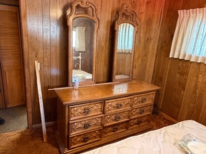 Wooden dresser set and headboard