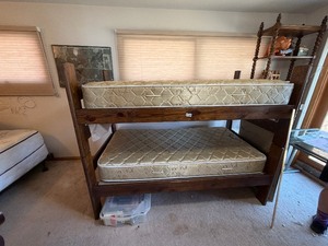 Wooden bunk bed set