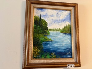 Scenic lake painting
