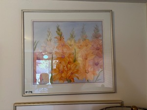 Signed flower artwork