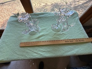 Vintage Floral Vase Candelabra Set