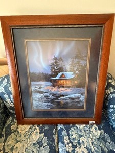 Northern lights and log cabin print