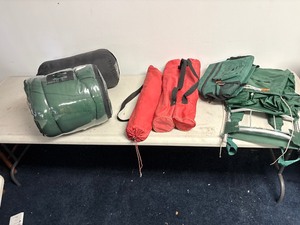 Camping lot- folding chairs, hiking backpack, sleeping bags