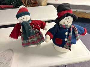 Pair of snowman decor