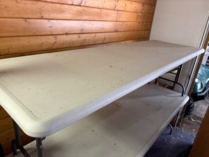 8 Plastic white folding table