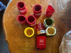 Collection of drink coozies