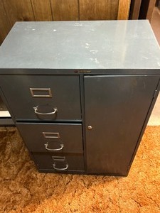 Storage cabinet with files drawer and shelving