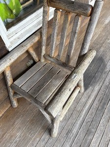 Wooden rocker and 2 chairs for patio