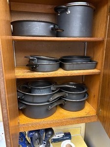 A collection of TFAL pans